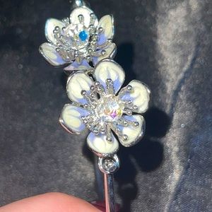Swarovski element flower bangle